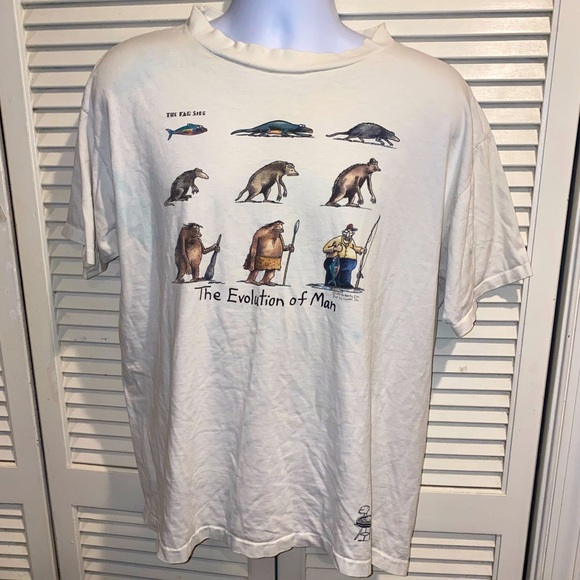 Vintage (The Far Side) - The Evolution Of Man T-Shirt 1992 Size XL - Picture 1 of 9